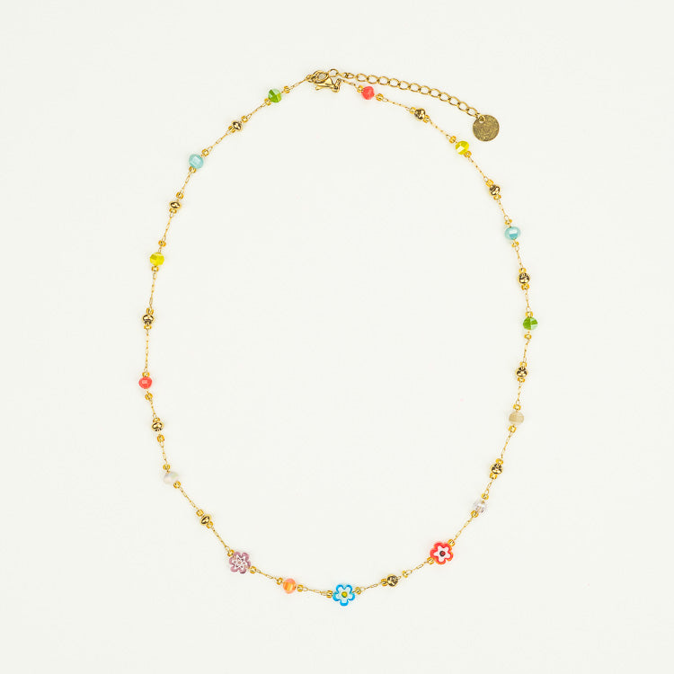 Kette mit Blumen bunt