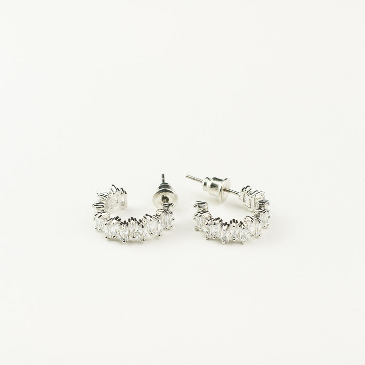 Crystal Hoop-Ohrringe, silber
